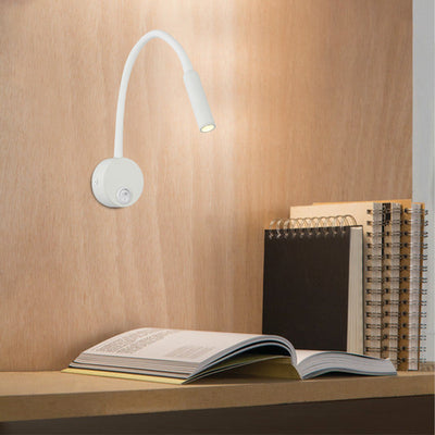 Lámpara de pared con luz de lectura LED de manguera flexible de hierro redonda minimalista moderna para dormitorio 