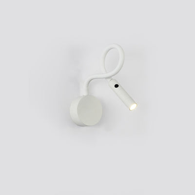 Lámpara de pared con luz de lectura LED de manguera flexible de hierro redonda minimalista moderna para dormitorio 