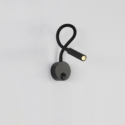 Lámpara de pared con luz de lectura LED de manguera flexible de hierro redonda minimalista moderna para dormitorio 