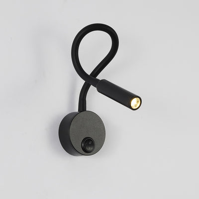 Lámpara de pared con luz de lectura LED de manguera flexible de hierro redonda minimalista moderna para dormitorio 