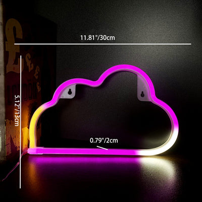 Modern Art Deco Bright Neon Cloud PVC Strip LED Night Light Table Lamp For Bedroom