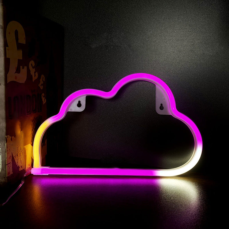 Modern Art Deco Bright Neon Cloud PVC Strip LED Night Light Table Lamp For Bedroom