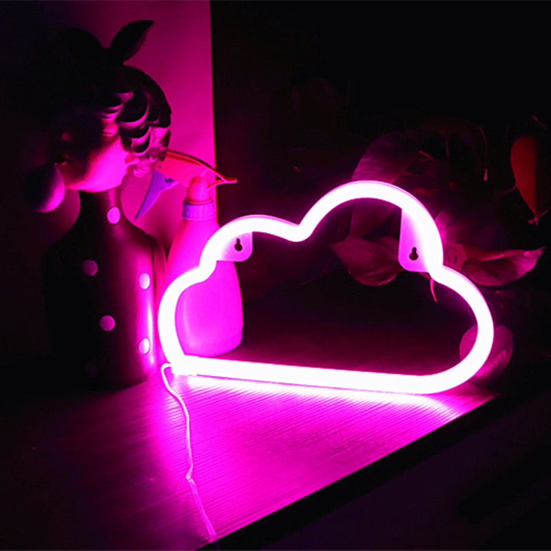 Modern Art Deco Bright Neon Cloud PVC Strip LED Night Light Table Lamp For Bedroom