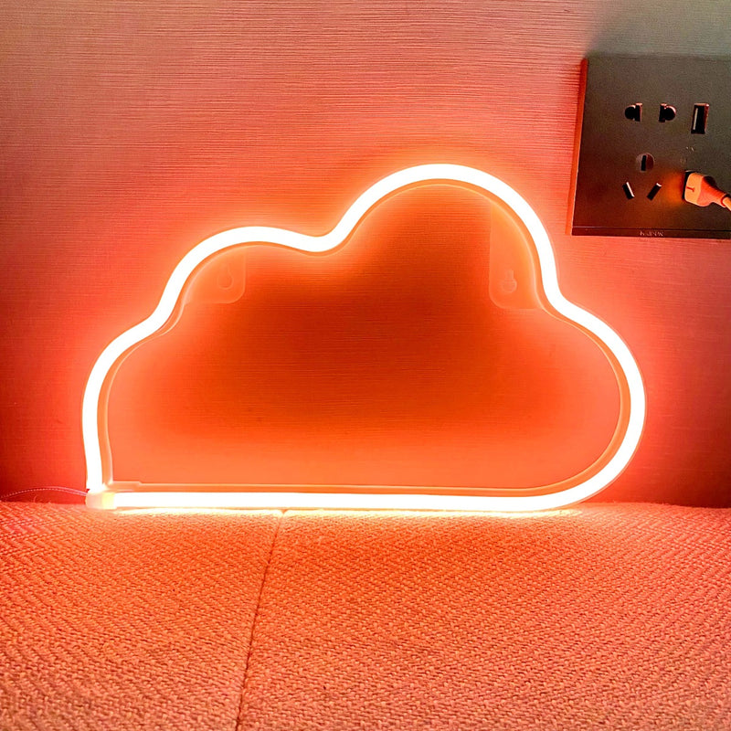 Modern Art Deco Bright Neon Cloud PVC Strip LED Night Light Table Lamp For Bedroom