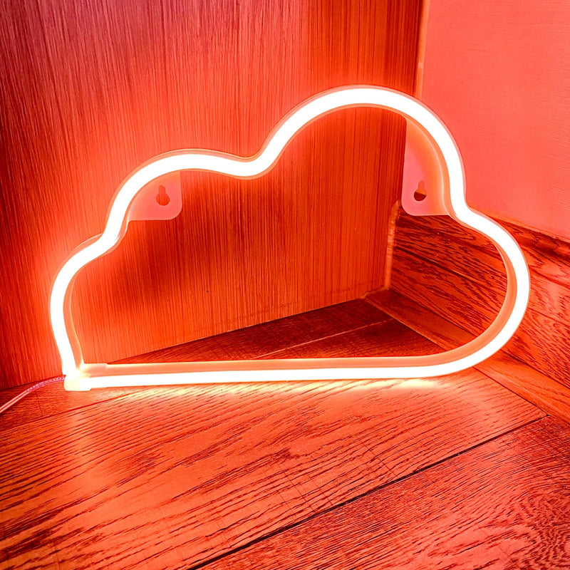 Modern Art Deco Bright Neon Cloud PVC Strip LED Night Light Table Lamp For Bedroom