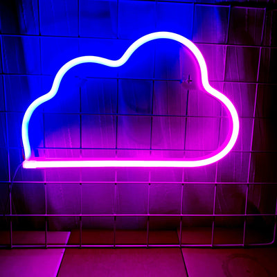 Modern Art Deco Bright Neon Cloud PVC Strip LED Night Light Table Lamp For Bedroom