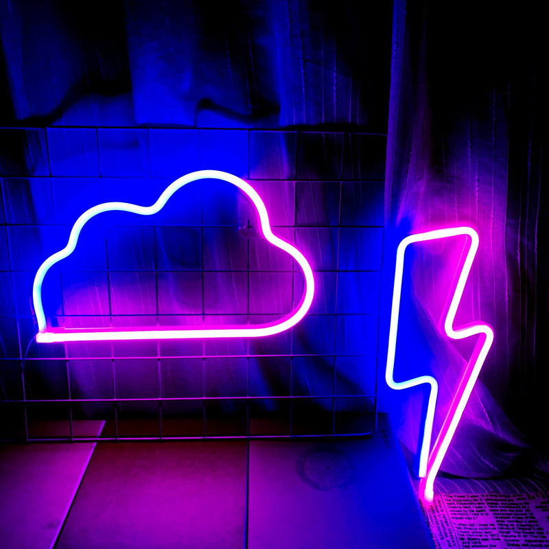 Modern Art Deco Bright Neon Cloud PVC Strip LED Night Light Table Lamp For Bedroom