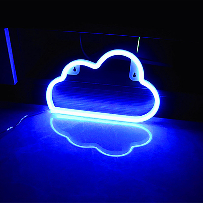 Modern Art Deco Bright Neon Cloud PVC Strip LED Night Light Table Lamp For Bedroom