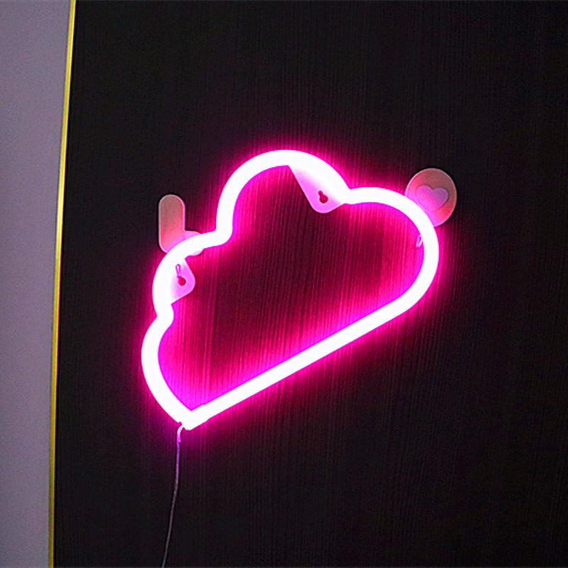 Modern Art Deco Bright Neon Cloud PVC Strip LED Night Light Table Lamp For Bedroom