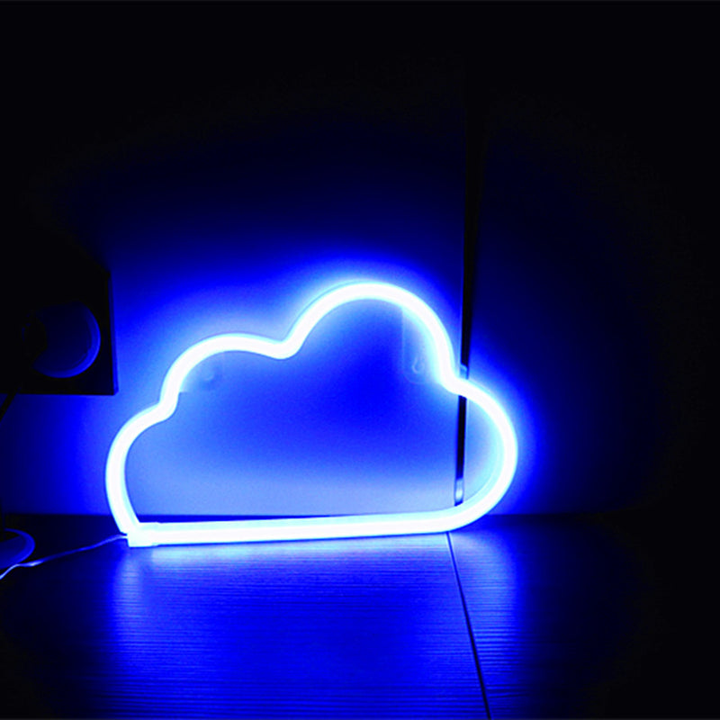 Modern Art Deco Bright Neon Cloud PVC Strip LED Night Light Table Lamp For Bedroom