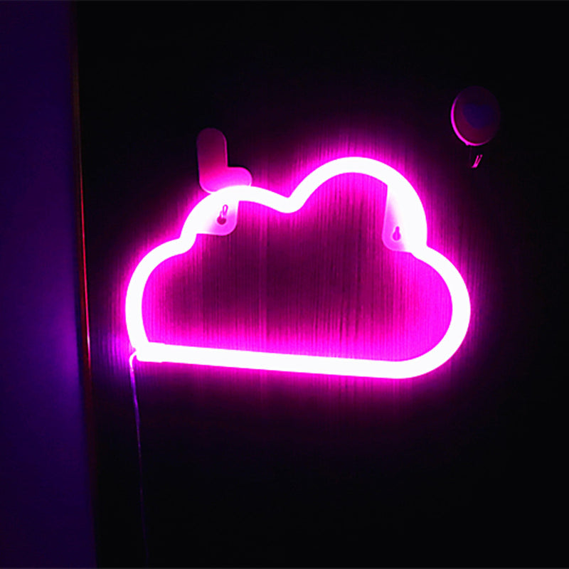 Modern Art Deco Bright Neon Cloud PVC Strip LED Night Light Table Lamp For Bedroom