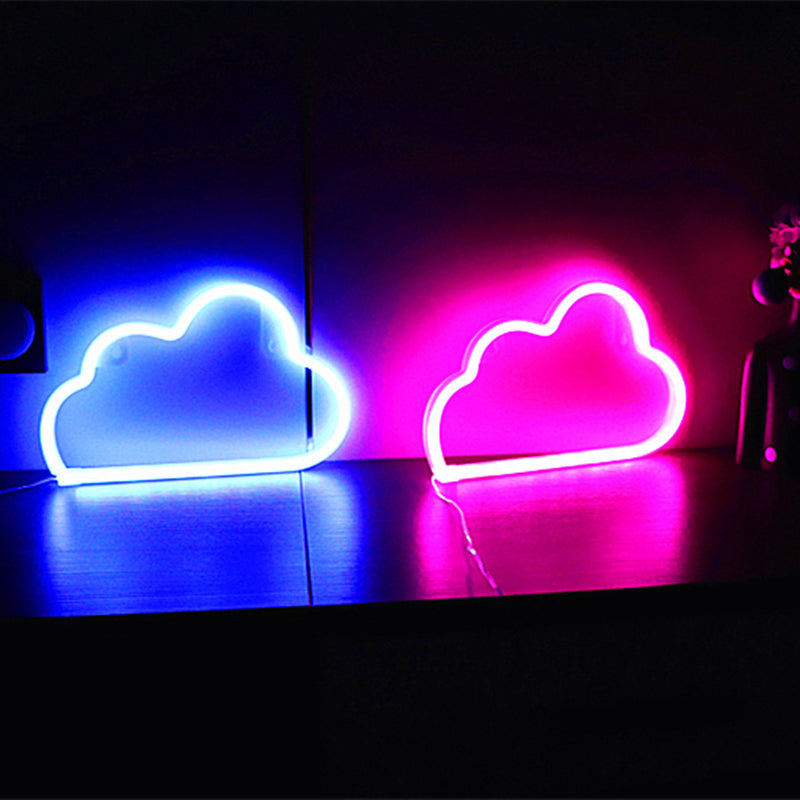Modern Art Deco Bright Neon Cloud PVC Strip LED Night Light Table Lamp For Bedroom