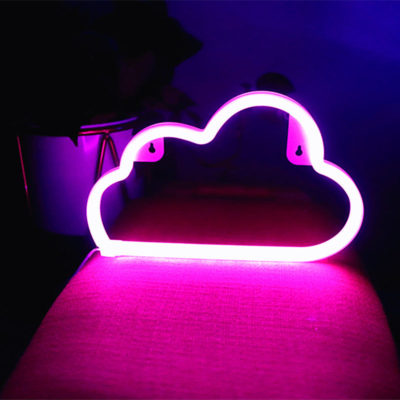 Modern Art Deco Bright Neon Cloud PVC Strip LED Night Light Table Lamp For Bedroom