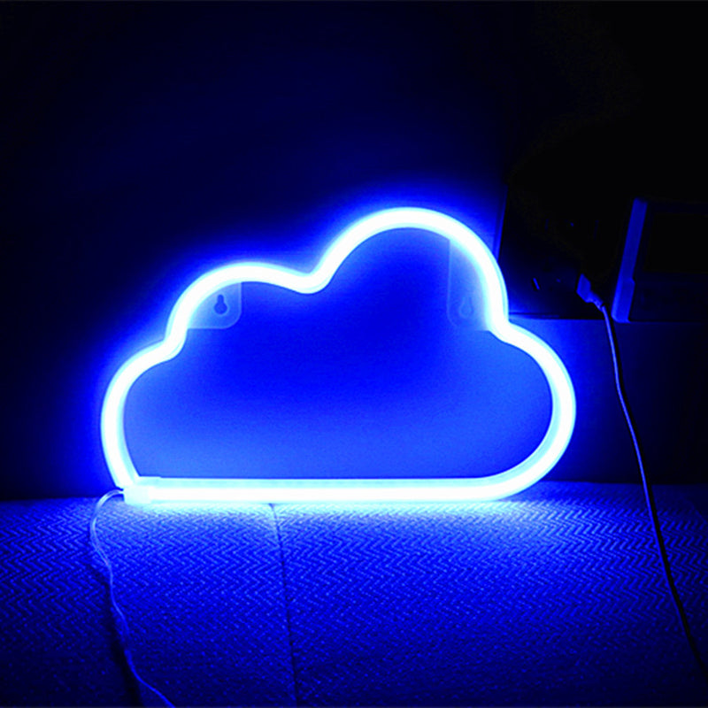 Modern Art Deco Bright Neon Cloud PVC Strip LED Night Light Table Lamp For Bedroom