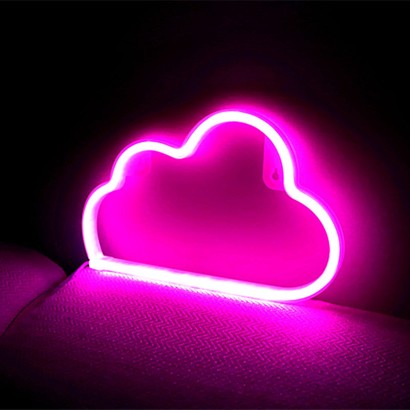Modern Art Deco Bright Neon Cloud PVC Strip LED Night Light Table Lamp For Bedroom