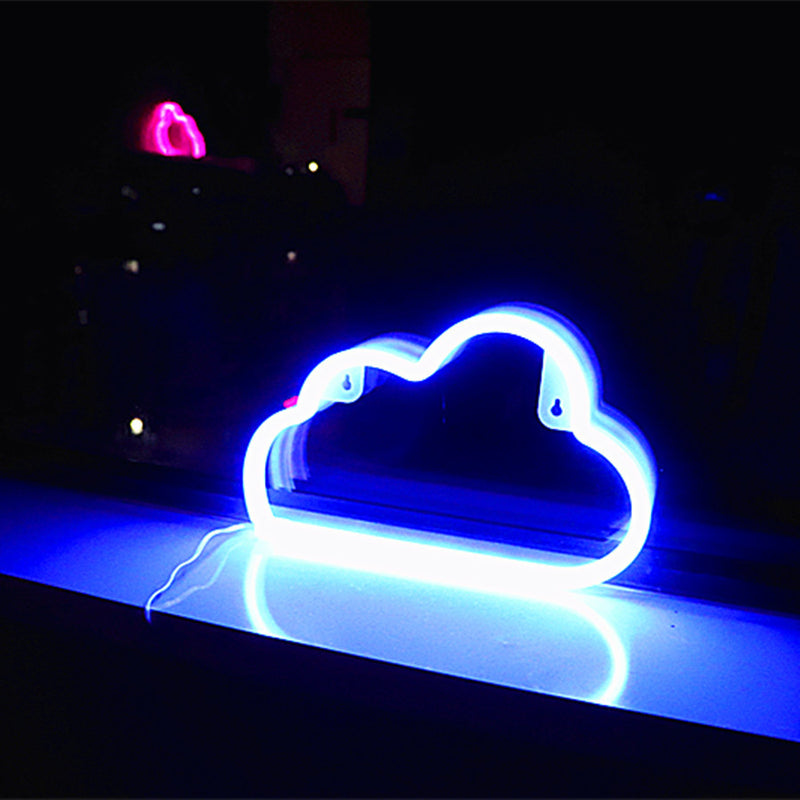 Modern Art Deco Bright Neon Cloud PVC Strip LED Night Light Table Lamp For Bedroom