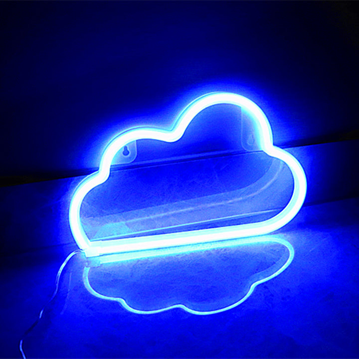Modern Art Deco Bright Neon Cloud PVC Strip LED Night Light Table Lamp For Bedroom