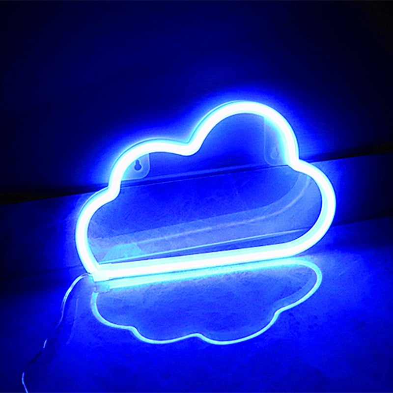 Modern Art Deco Bright Neon Cloud PVC Strip LED Night Light Table Lamp For Bedroom