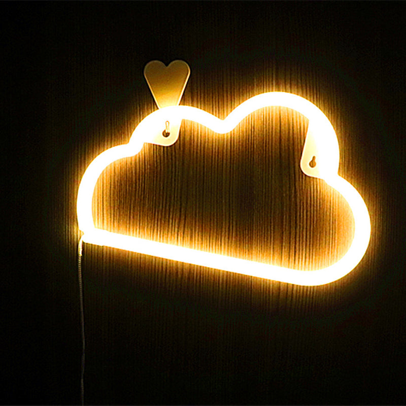 Modern Art Deco Bright Neon Cloud PVC Strip LED Night Light Table Lamp For Bedroom