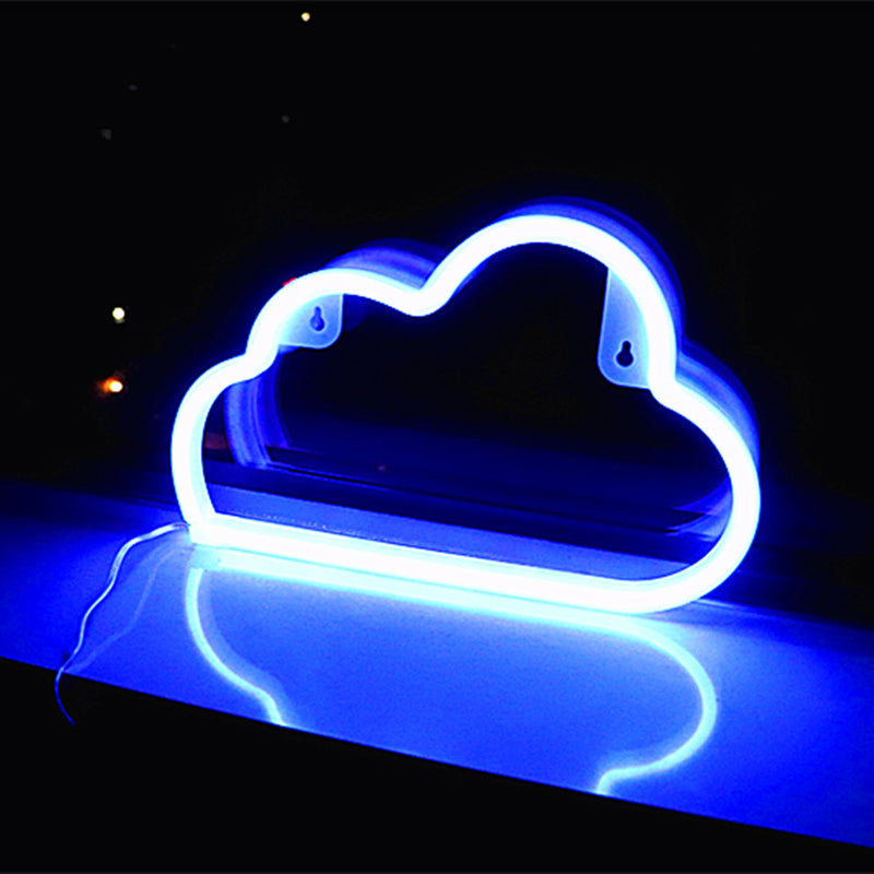 Modern Art Deco Bright Neon Cloud PVC Strip LED Night Light Table Lamp For Bedroom