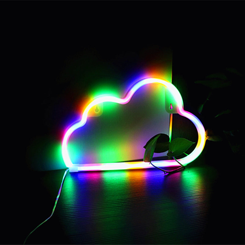 Modern Art Deco Bright Neon Cloud PVC Strip LED Night Light Table Lamp For Bedroom