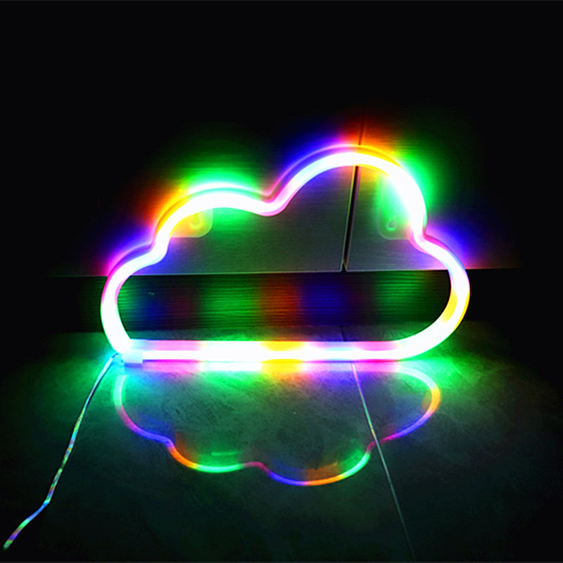 Modern Art Deco Bright Neon Cloud PVC Strip LED Night Light Table Lamp For Bedroom