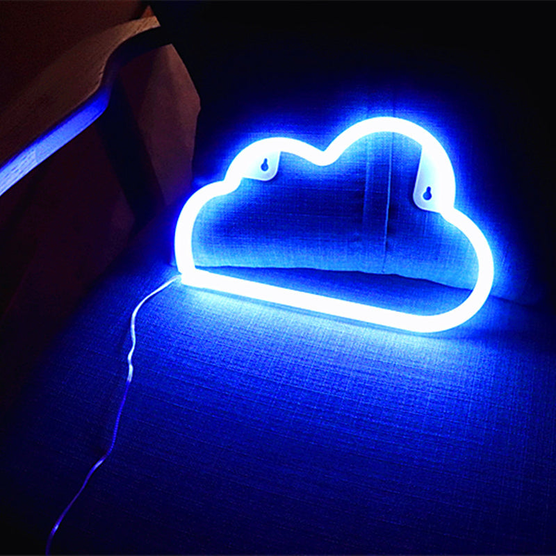 Modern Art Deco Bright Neon Cloud PVC Strip LED Night Light Table Lamp For Bedroom