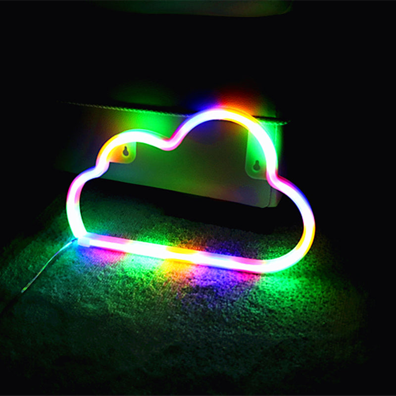 Modern Art Deco Bright Neon Cloud PVC Strip LED Night Light Table Lamp For Bedroom