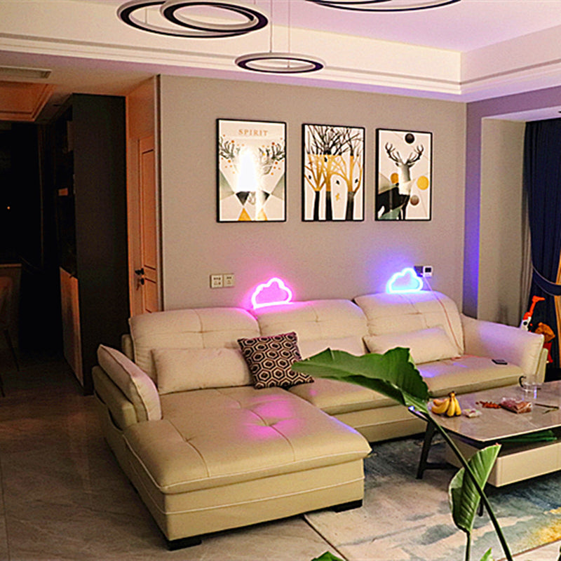Modern Art Deco Bright Neon Cloud PVC Strip LED Night Light Table Lamp For Bedroom