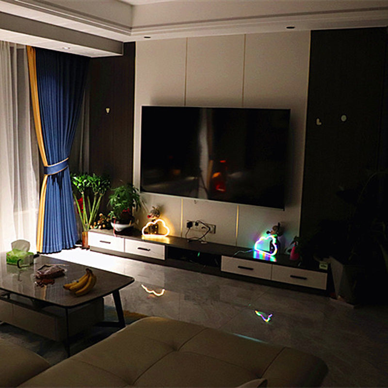 Modern Art Deco Bright Neon Cloud PVC Strip LED Night Light Table Lamp For Bedroom