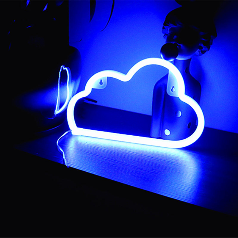 Modern Art Deco Bright Neon Cloud PVC Strip LED Night Light Table Lamp For Bedroom