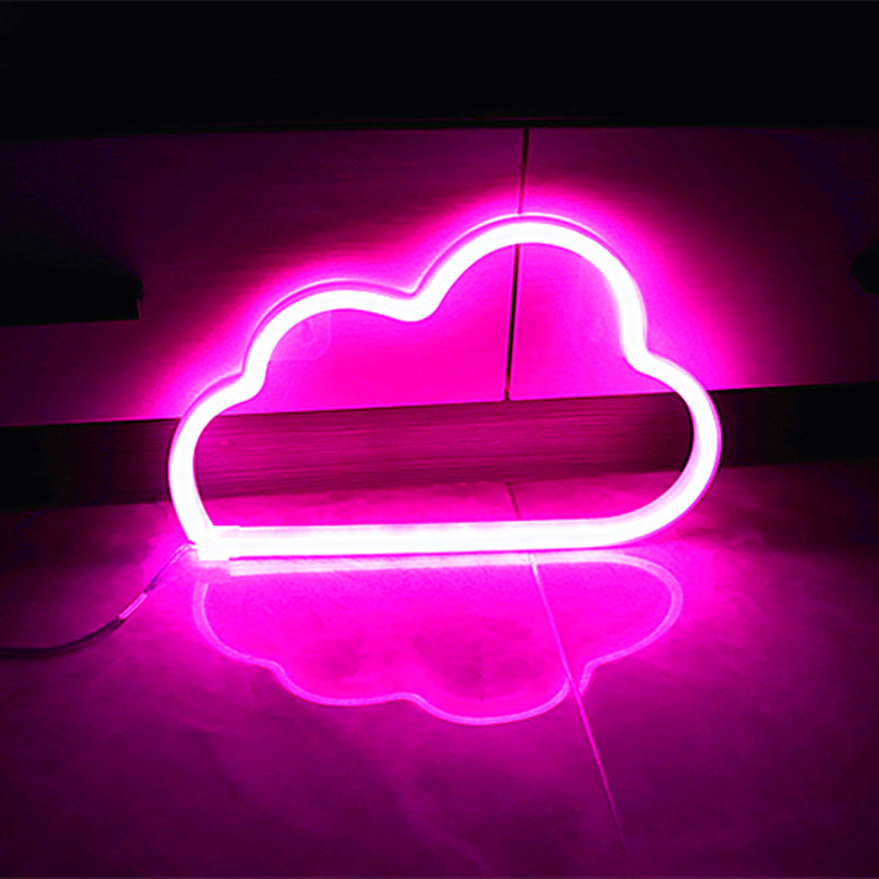 Modern Art Deco Bright Neon Cloud PVC Strip LED Night Light Table Lamp For Bedroom