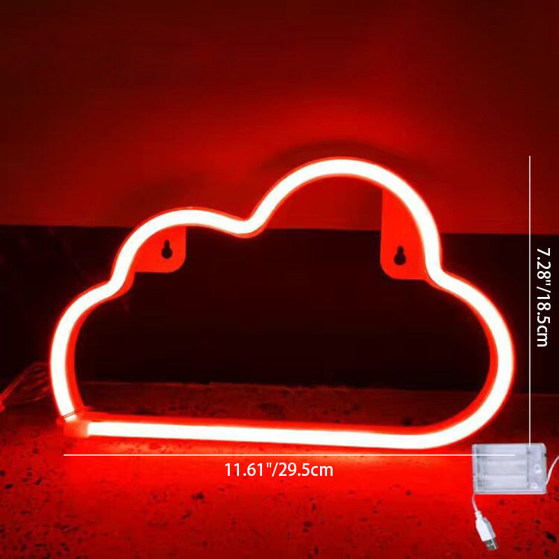 Modern Art Deco Bright Neon Cloud PVC Strip LED Night Light Table Lamp For Bedroom