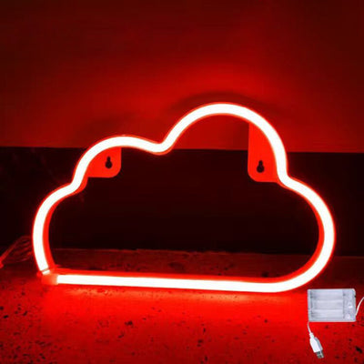 Modern Art Deco Bright Neon Cloud PVC Strip LED Night Light Table Lamp For Bedroom