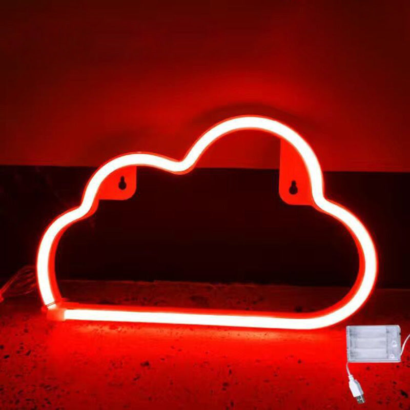Modern Art Deco Bright Neon Cloud PVC Strip LED Night Light Table Lamp For Bedroom