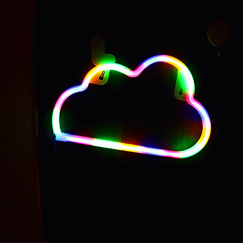 Modern Art Deco Bright Neon Cloud PVC Strip LED Night Light Table Lamp For Bedroom