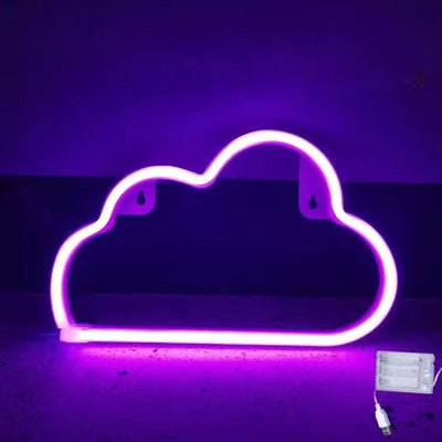 Modern Art Deco Bright Neon Cloud PVC Strip LED Night Light Table Lamp For Bedroom