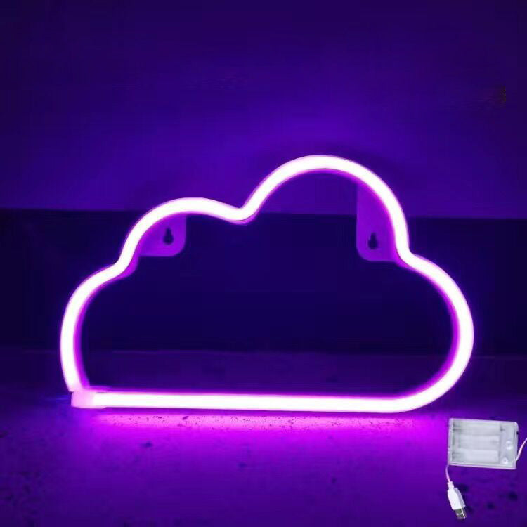 Modern Art Deco Bright Neon Cloud PVC Strip LED Night Light Table Lamp For Bedroom