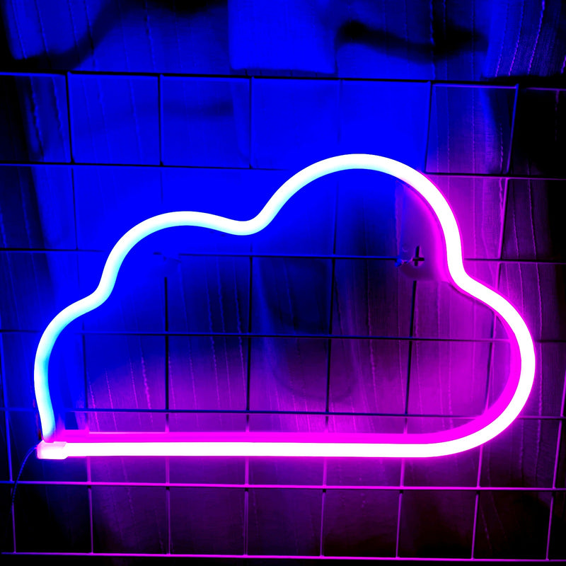 Modern Art Deco Bright Neon Cloud PVC Strip LED Night Light Table Lamp For Bedroom