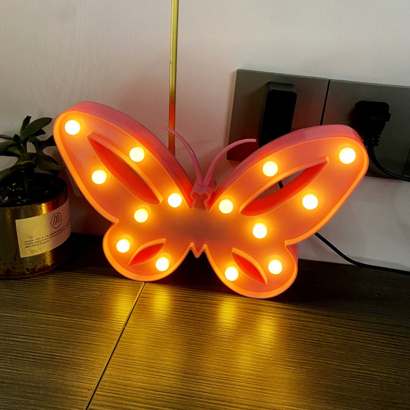 Modern Art Deco Butterfly Shape LED Night Light Table Lamp For Bedroom