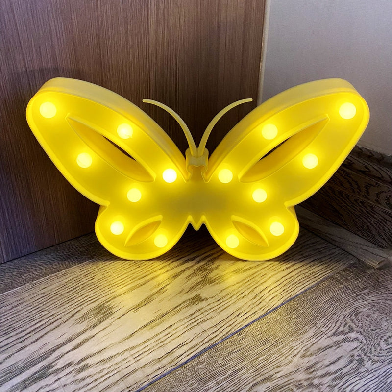 Modern Art Deco Butterfly Shape LED Night Light Table Lamp For Bedroom