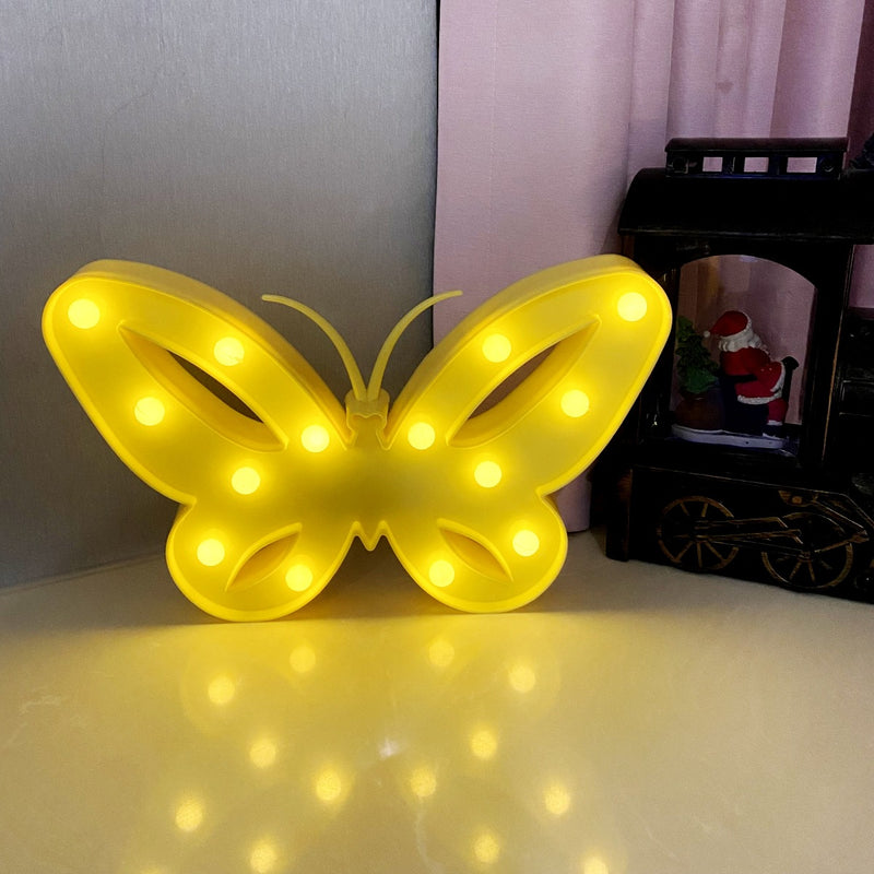 Modern Art Deco Butterfly Shape LED Night Light Table Lamp For Bedroom