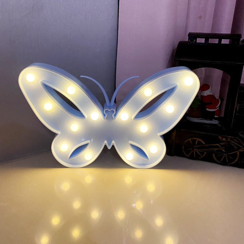 Modern Art Deco Butterfly Shape LED Night Light Table Lamp For Bedroom