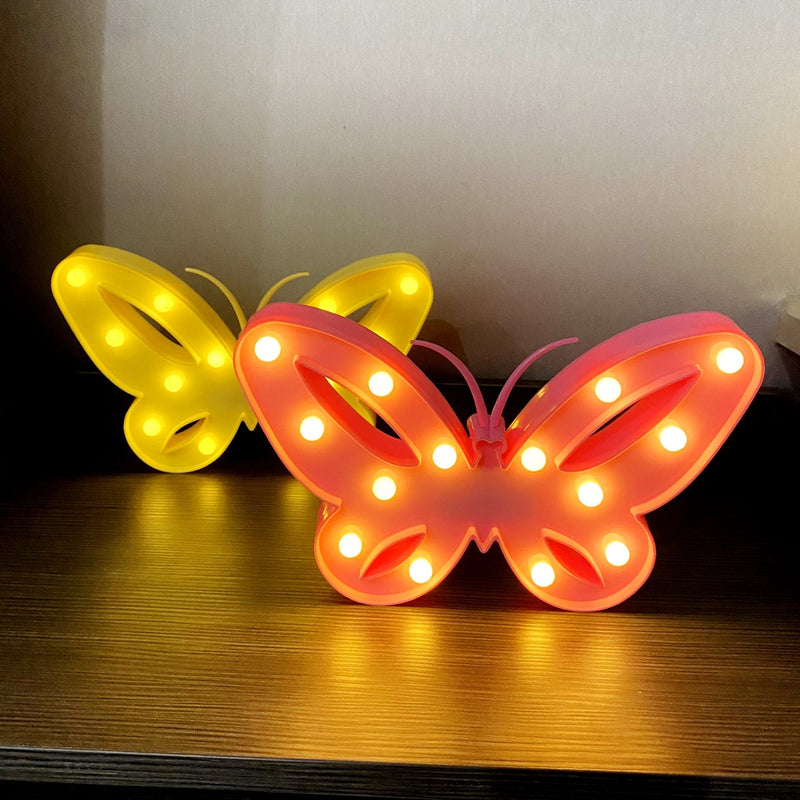 Modern Art Deco Butterfly Shape LED Night Light Table Lamp For Bedroom