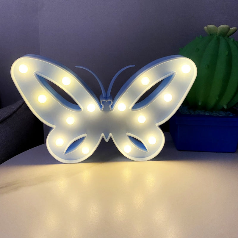 Modern Art Deco Butterfly Shape LED Night Light Table Lamp For Bedroom