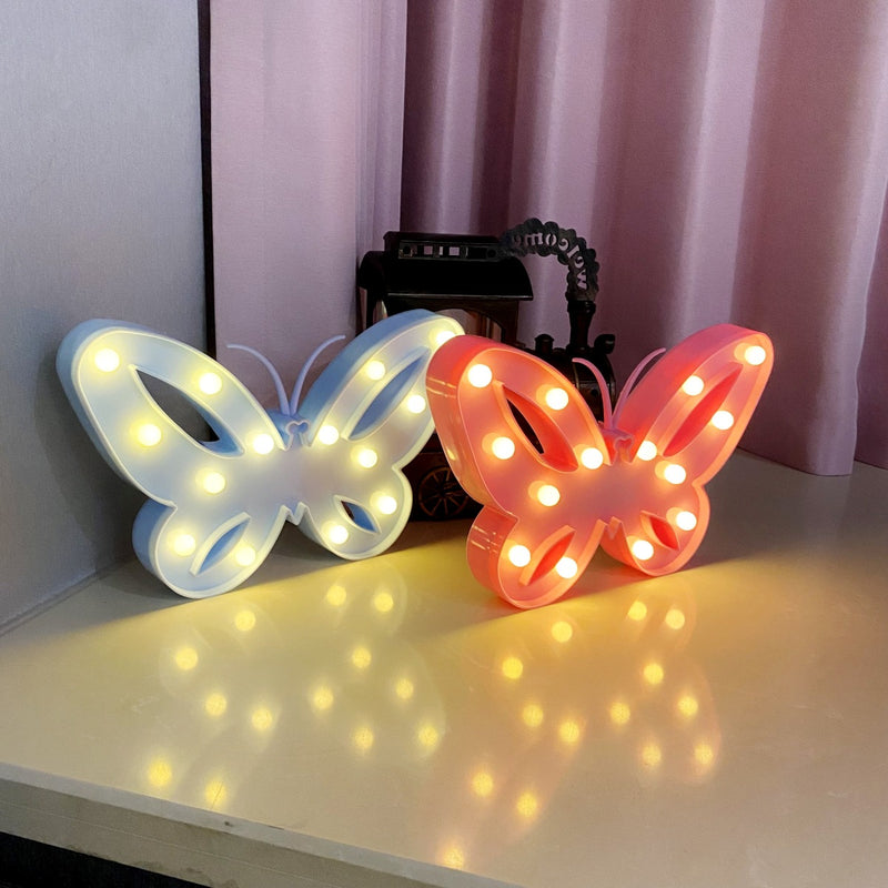 Modern Art Deco Butterfly Shape LED Night Light Table Lamp For Bedroom