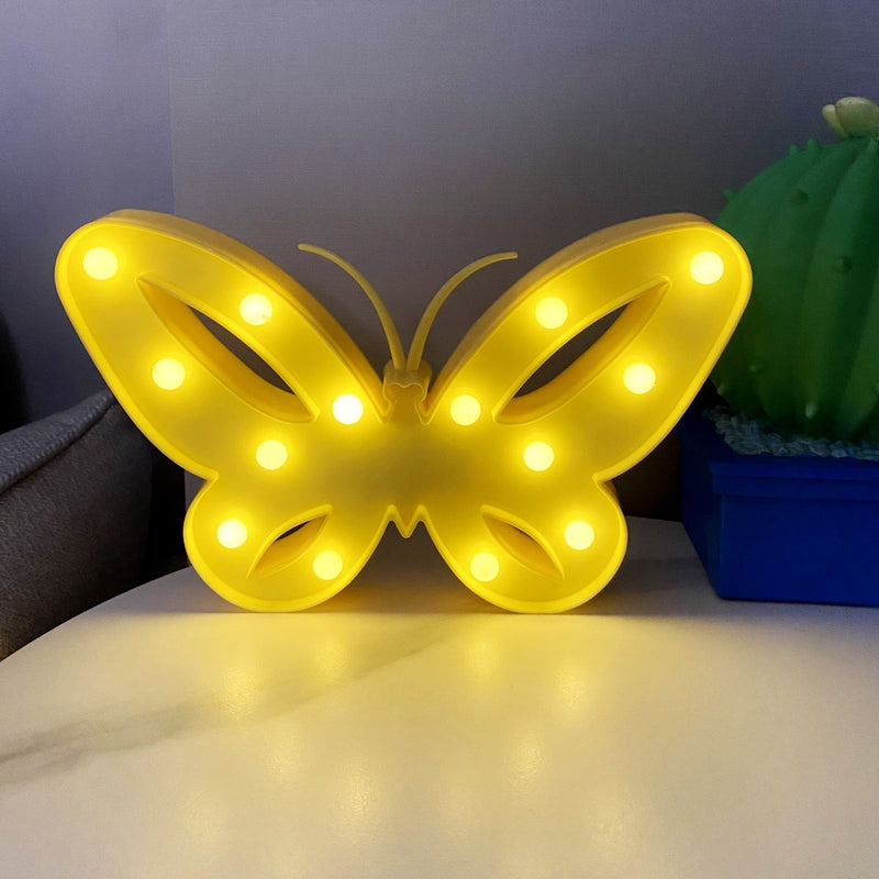 Modern Art Deco Butterfly Shape LED Night Light Table Lamp For Bedroom