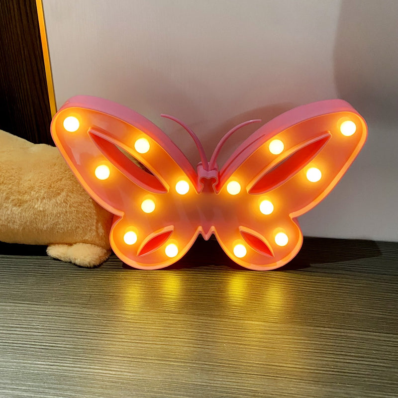 Modern Art Deco Butterfly Shape LED Night Light Table Lamp For Bedroom