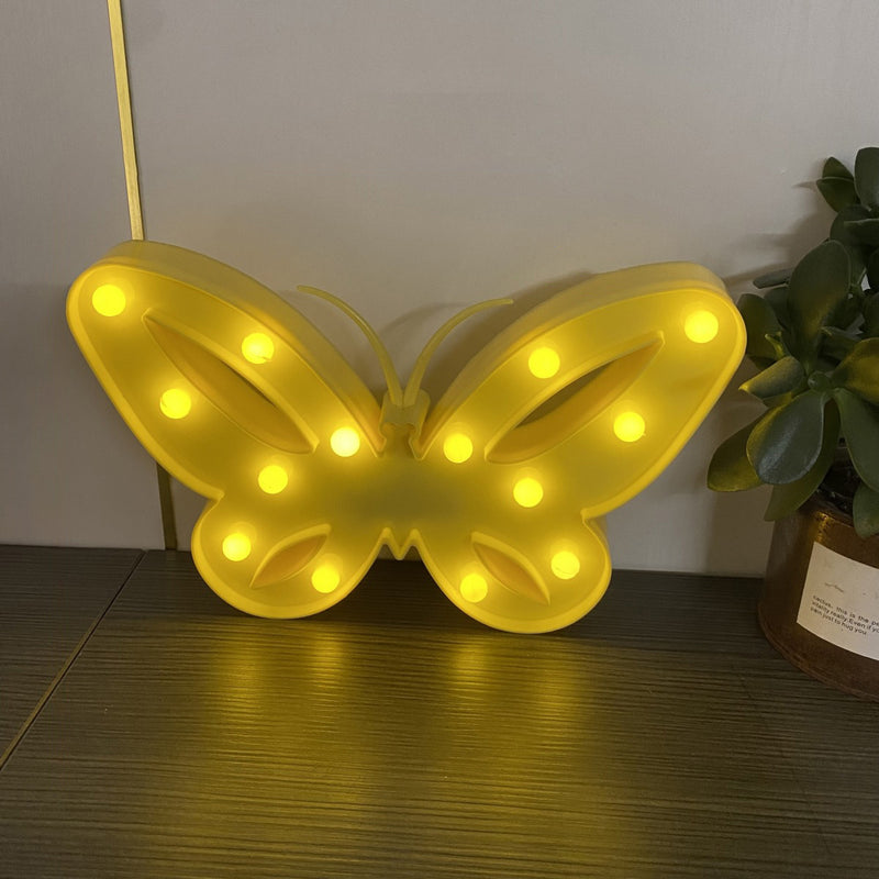 Modern Art Deco Butterfly Shape LED Night Light Table Lamp For Bedroom