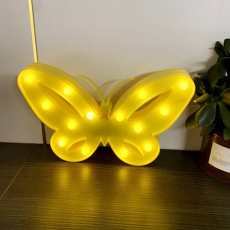 Modern Art Deco Butterfly Shape LED Night Light Table Lamp For Bedroom